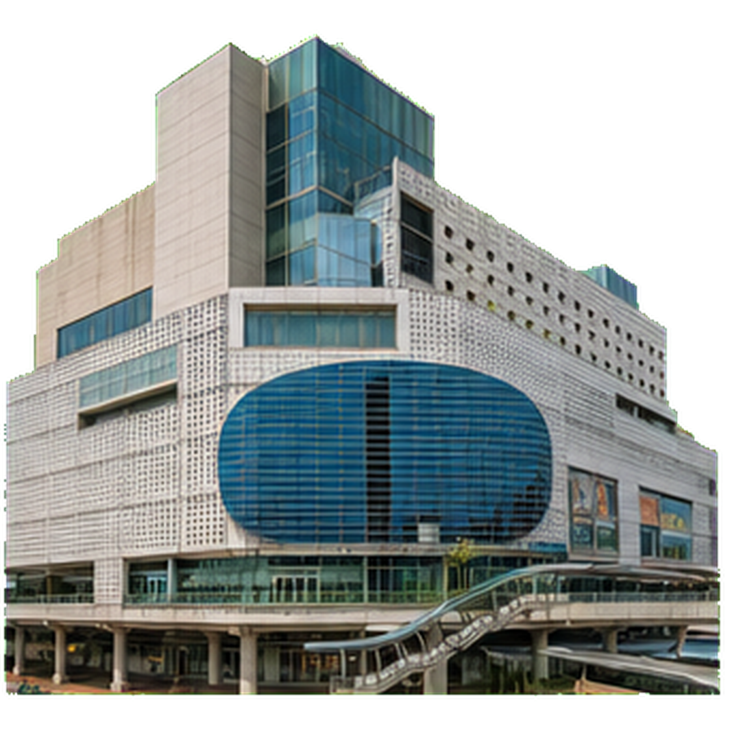 Blocky mall facade