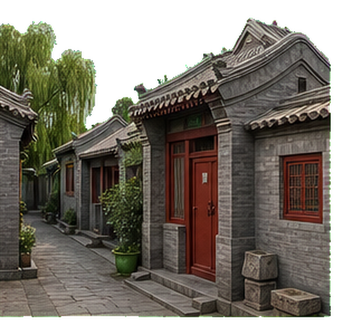 Gray-brick hutong alley