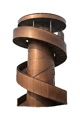 Copper spiral stair