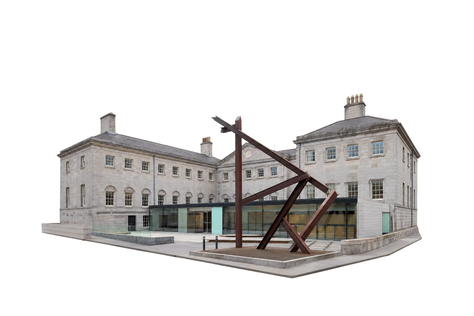 Historic courtyard and sculpture