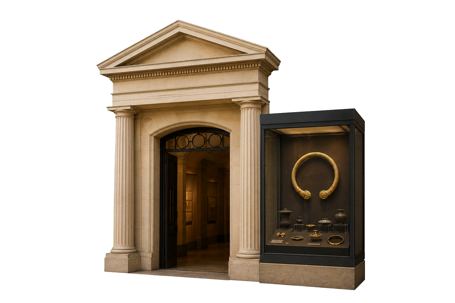 Archaeology doorway and torc