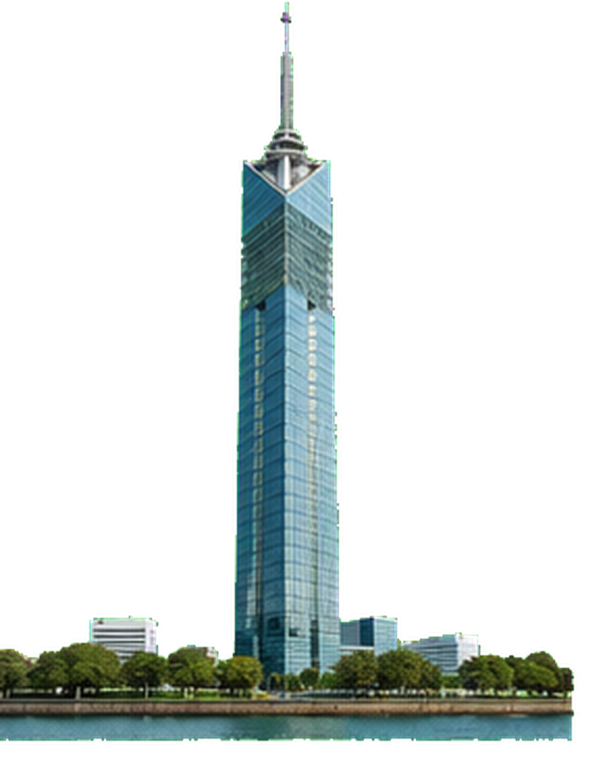 Mirrored seaside tower