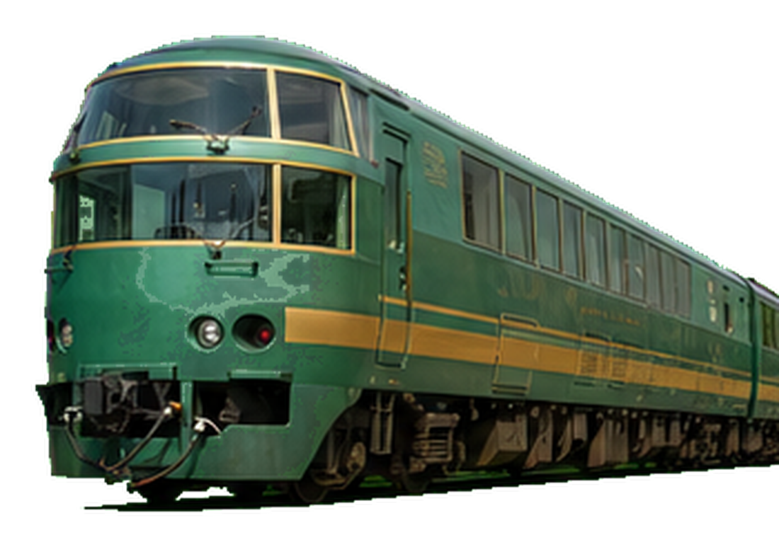 Green scenic train car