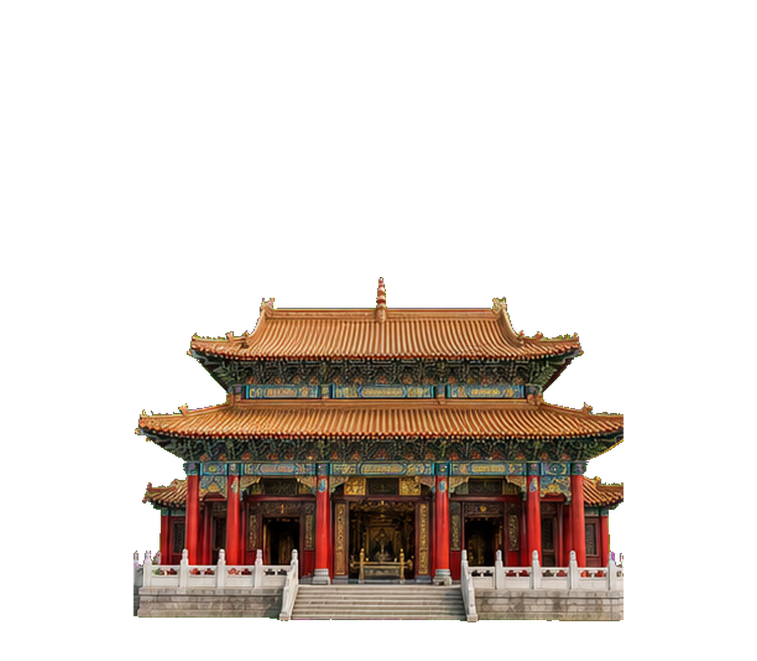 Red temple roof