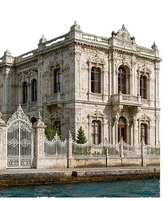 Seaside palace facade