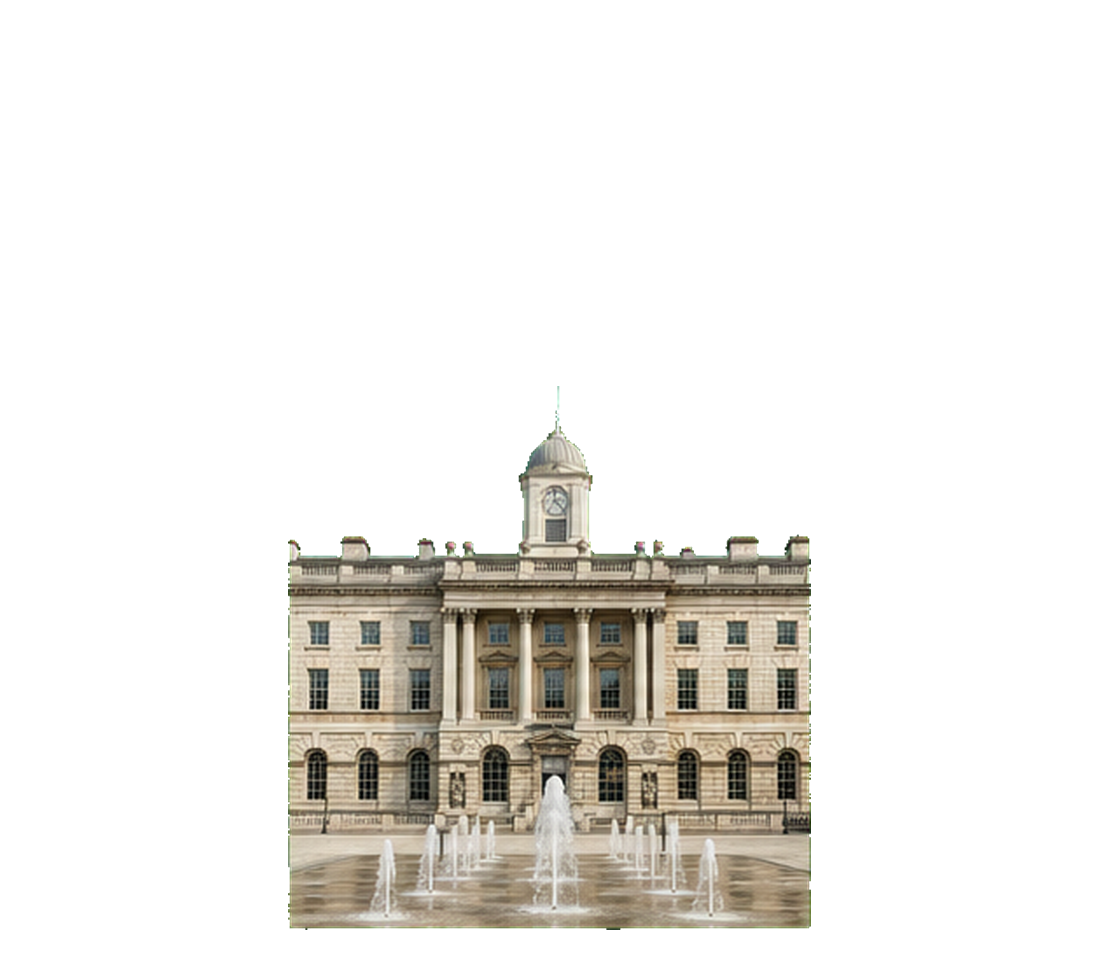 Courtyard fountain facade