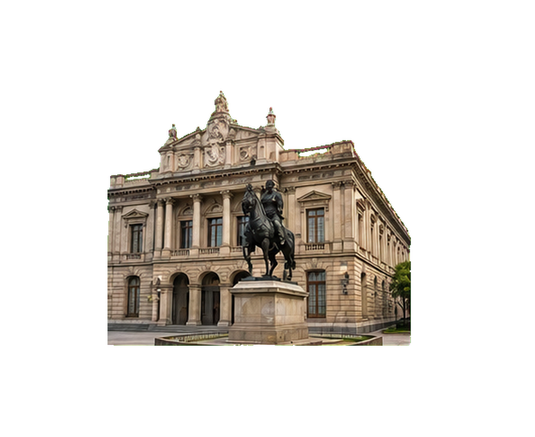 MUNAL facade and statue