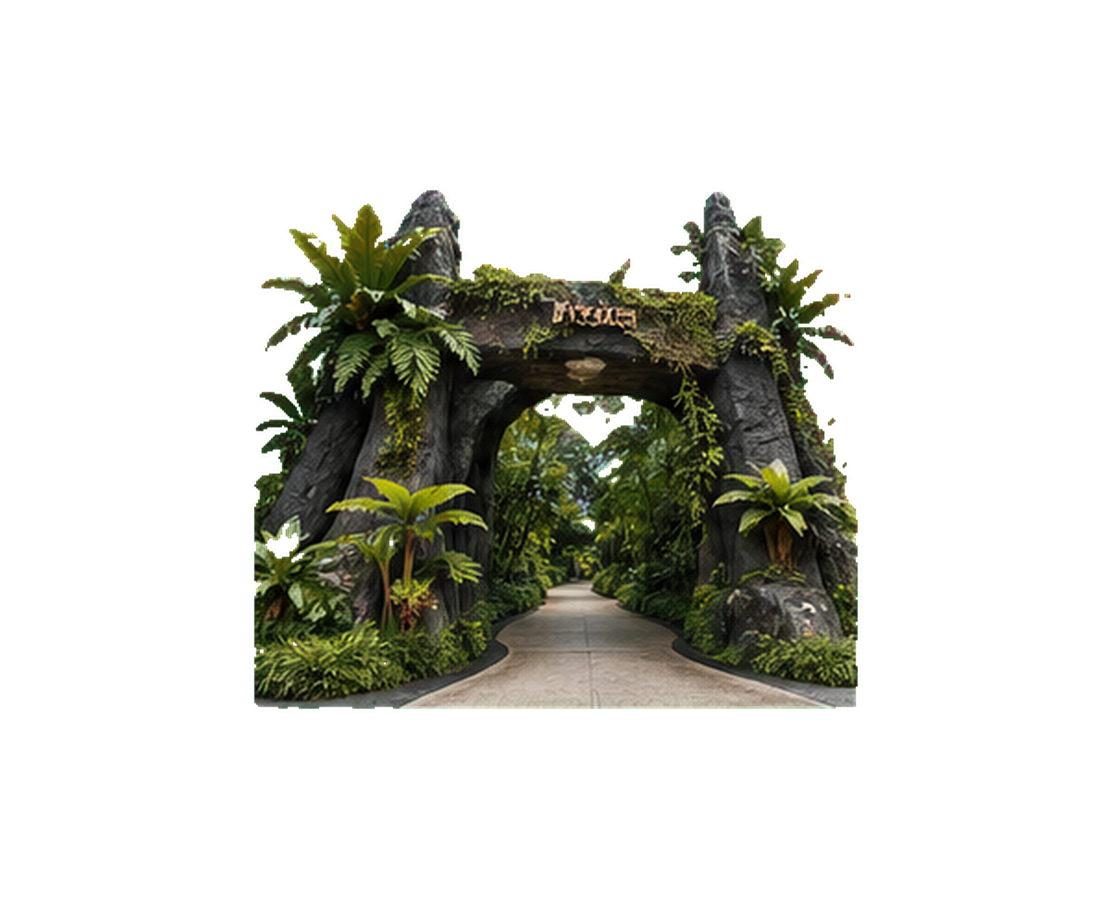 Tropical zoo entrance
